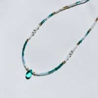 Lady_flowerrrr : BLUE-GREEN BEADED NECKLACE สร้อยคอลูกปัด