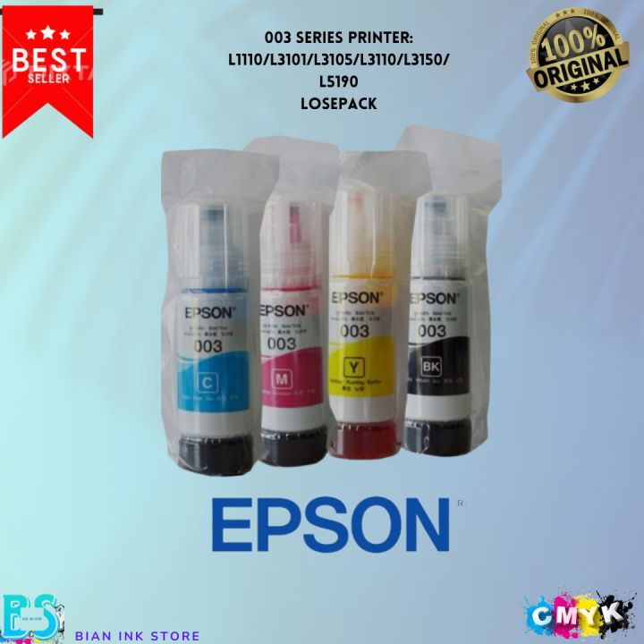 1 Set Tinta Epson 003 Losepack Original Printer L1110 L3110 L3116 L3150 L3156 L5190 Lazada 7917