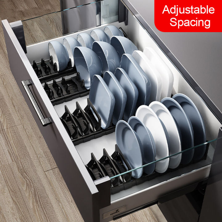 Drainer Rack Expandable Plates Kitchen Organizer Countertop Holder