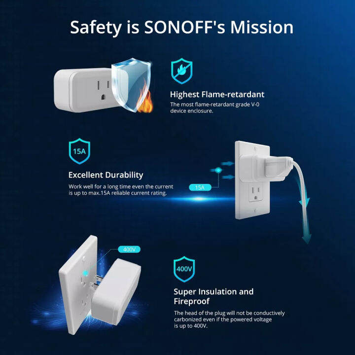 sonoff-s40-รุ่นใหม่ล่าสุด2023-ปลั๊กอัจฉริยะ-us-wifi-ปลั๊กอัจฉริยะ-ปลั๊กตรวจสอบพลังงาน