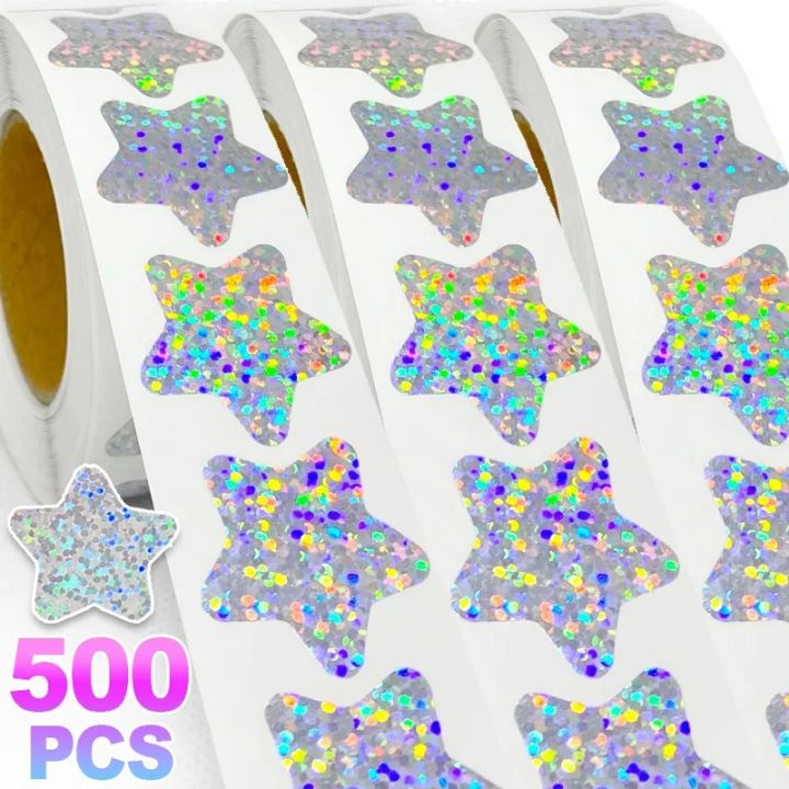 500pcs Foil Star Stickers, 1 Inch Small Star Stickers Self Adhesive Star
