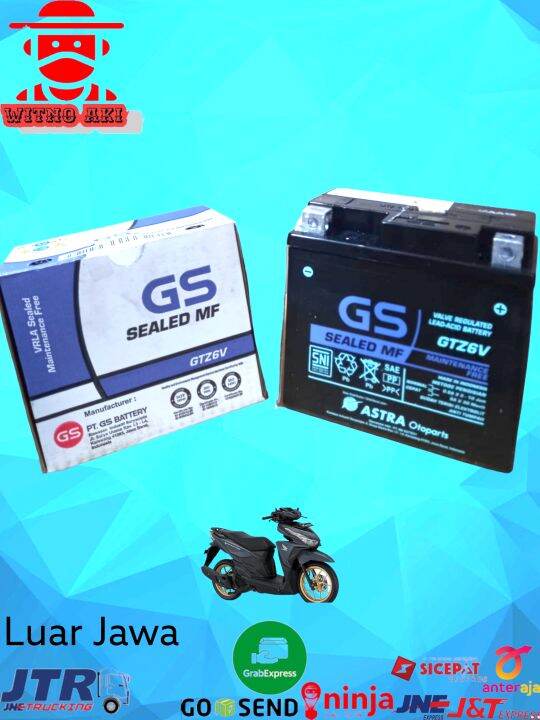 Aki GS Accu gs astra GTZ6v original vario gtz6-v gtz7v | Lazada Indonesia
