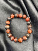 Orange brown Matt  banded agate 10 MM.