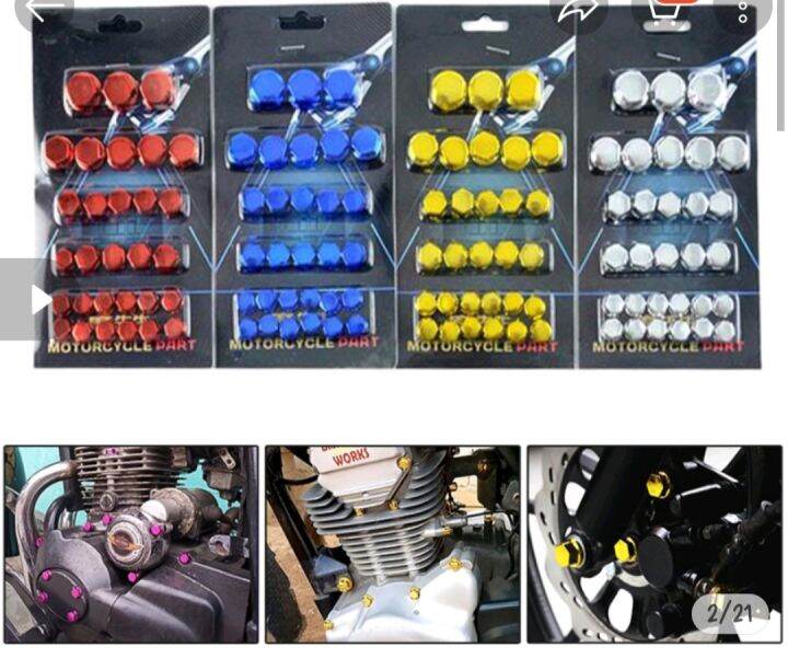 Motorcycle Bolt cap screw cover nut 30pcs Lazada PH