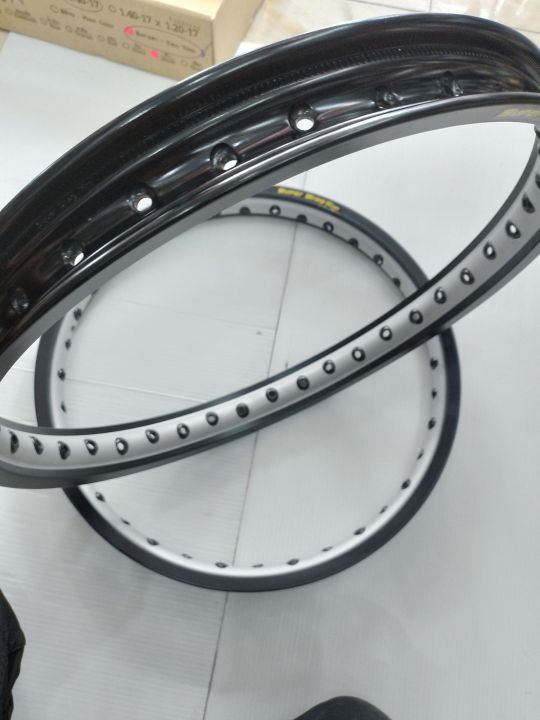 วงล้อ-super-drag-rim-รุ่น-street-1-40-17-เจาะตา-ขอบเรียบ-2วง-สีดำ-เงิน-รหัส-sd1417b2