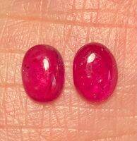 ทับทิมธรรมชาติ 2.97cts 8x6mm. คู่ 2.97cts natural ruby 8x6mm pair