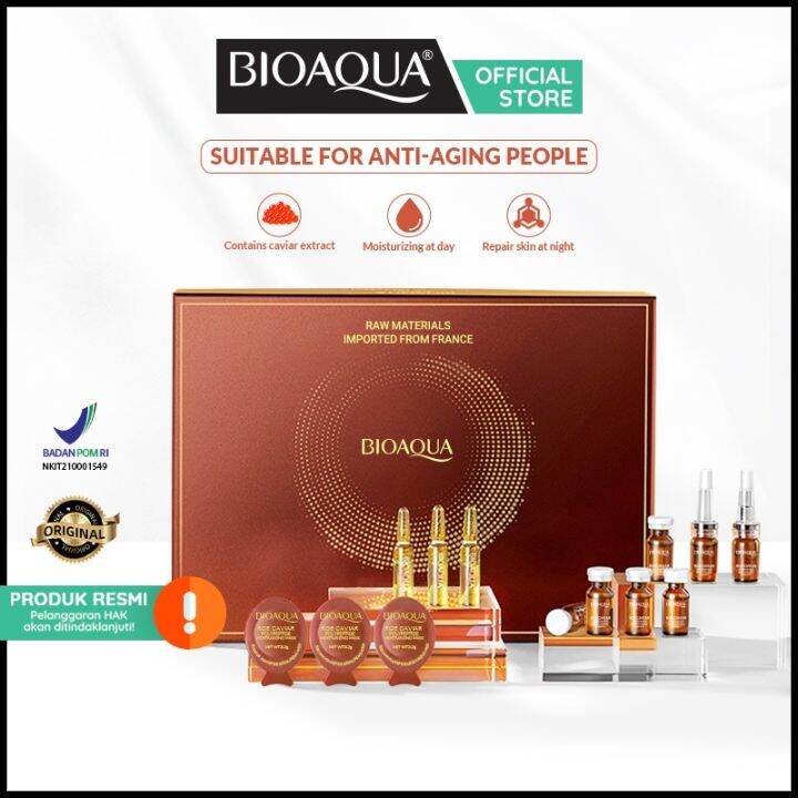 BIOAQUA Roe Caviar Polypeptide Moisturizing Essence Set Lazada Indonesia