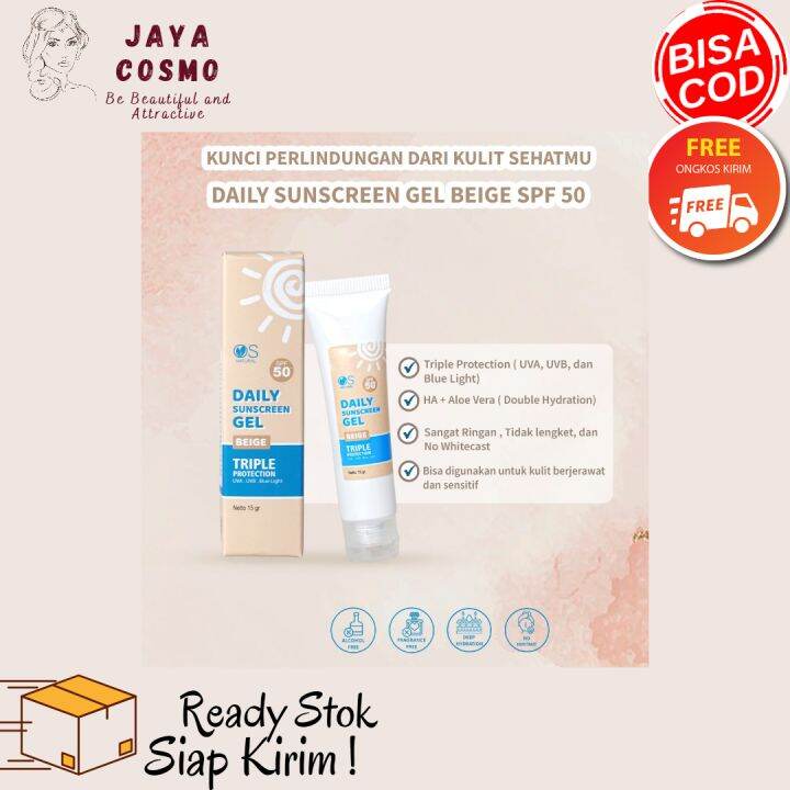 Larissa Daily Sunscreen Gel Beige SPF 50+ Dengan Triple Protection