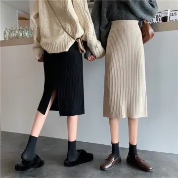 Áo len kết hợp chân váy chữ A siêu ngầu cực chất xuống phố