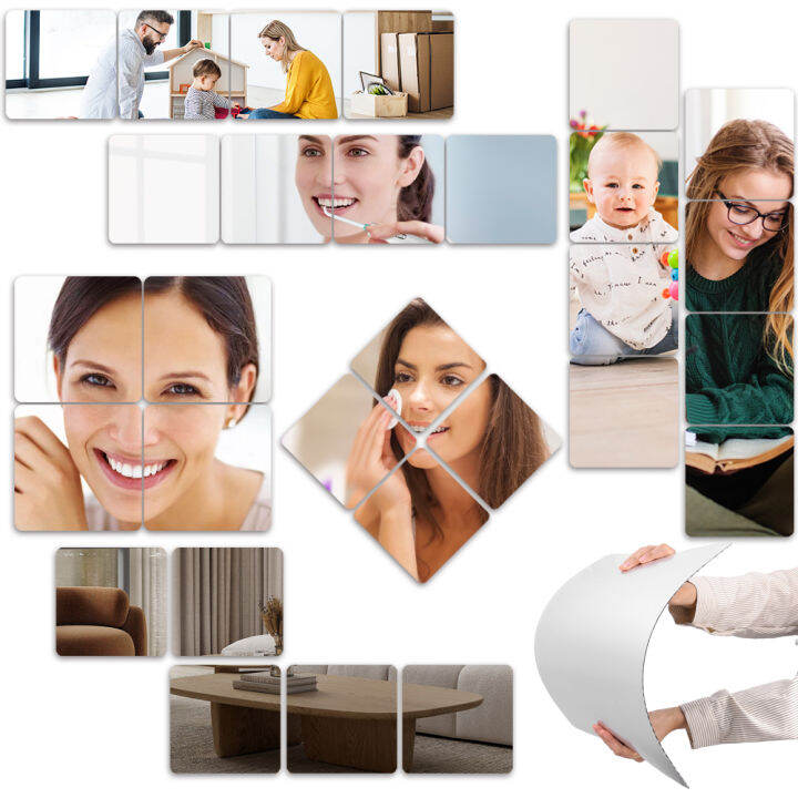Acrylic Soft Mirror Wallmounted Selfadhesive Home Bathroom Bedroom