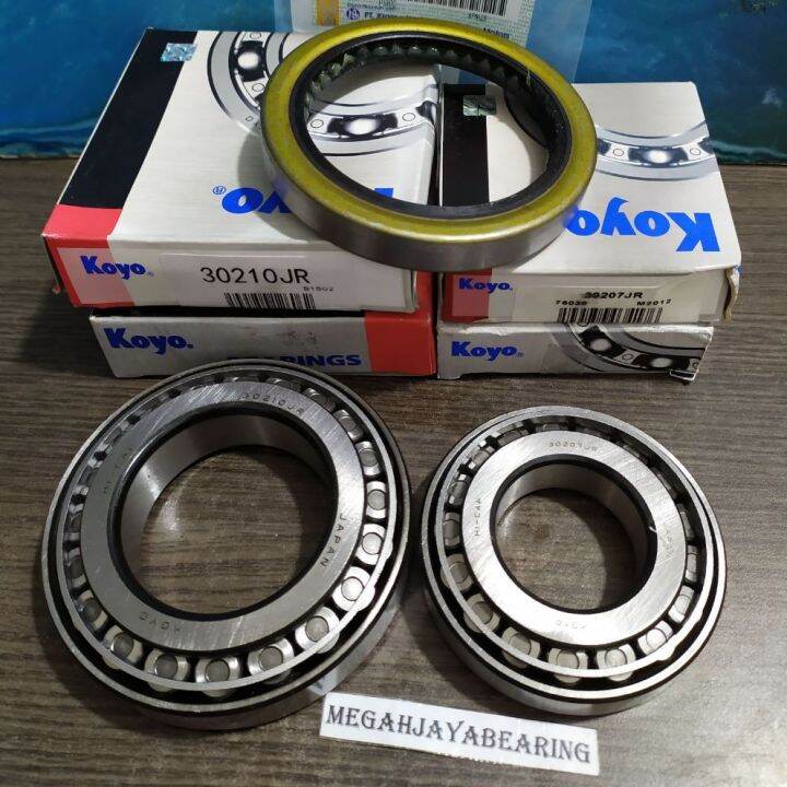 BEARING SET + SEAL RODA DEPAN LUAR DALAM PS100 30210JR 30207JR MERK ...