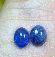 ไพลินสีน้ำเงินธรรมชาติ 5.16cts คู่ 8x6mm 5.16cts natural blue sapphire pair 8x6mm