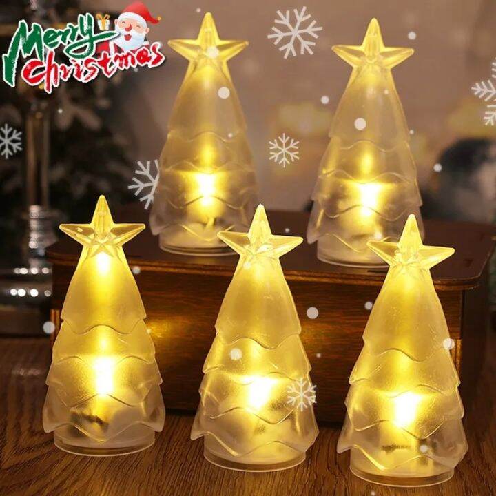 Christmas Tree LED Night Lights Glowing Star Table Lamp Xmas Gift for Indoor Festive Party 2024