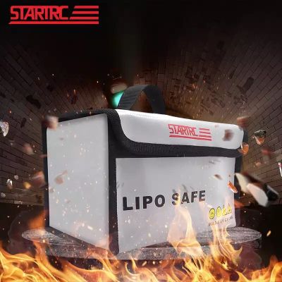 STARTRC Drone Battery Safe Bag Waterproof Fireproof Lipo Battery Bag Explosion Resistant for DJI Avata FPV/Mavic Air 2/Mavic 2 Battery with 8 dividers