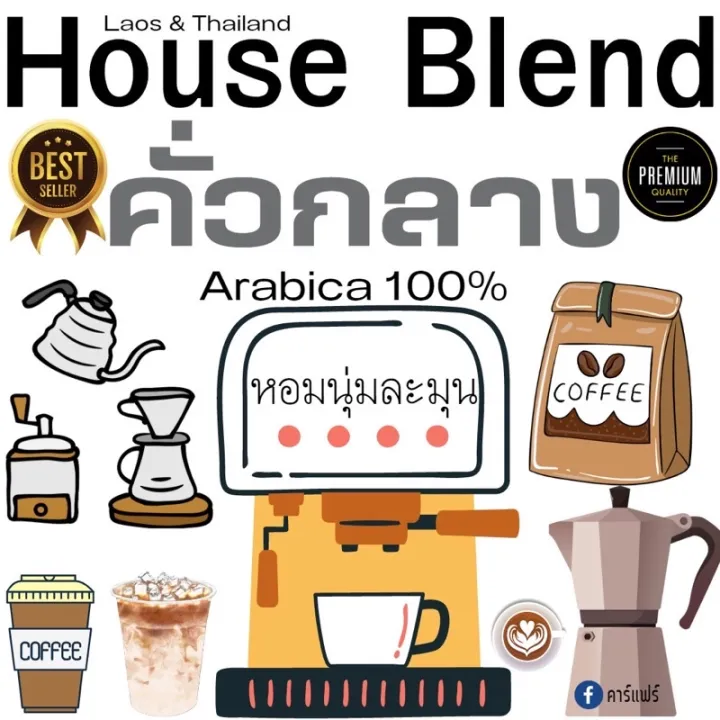 เมล็ดกาแฟคั่ว-lekaround-house-blend-คั่วกลาง-250g-arabica-100-ไทย-ลาว