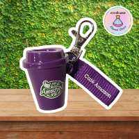 {พร้อมส่ง} Cafe Amazon Reusable Cup คาเฟ่ อเมซอน พวงกุญแจแก้วน้ำ #สีม่วง