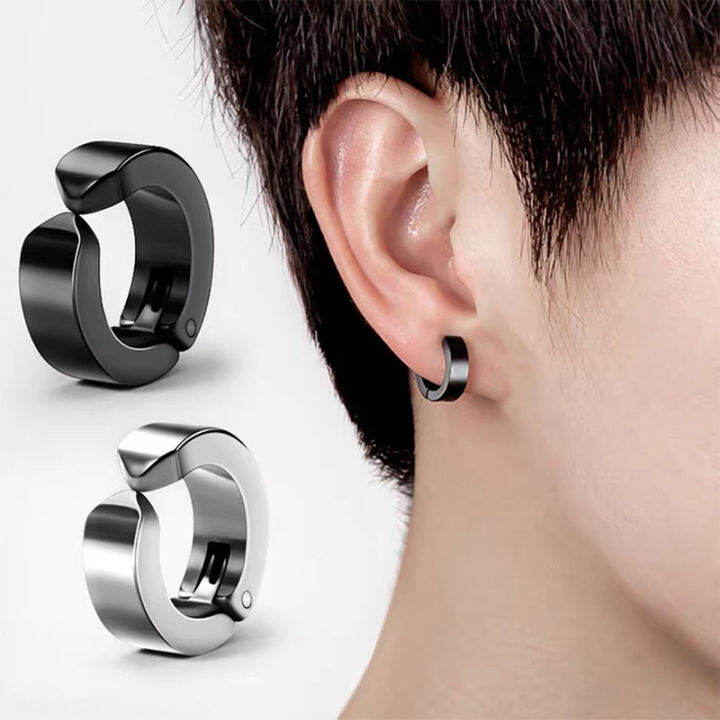Vintage Style Clip-On Hoop Earrings For Non-Pierced Ears - Multi Crystal Silver Plate