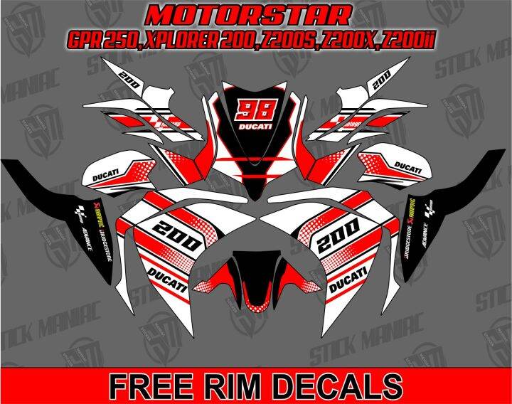 Motorstar GPR 250, Z200s, z200ii, xplorer, z200 full body decals ...