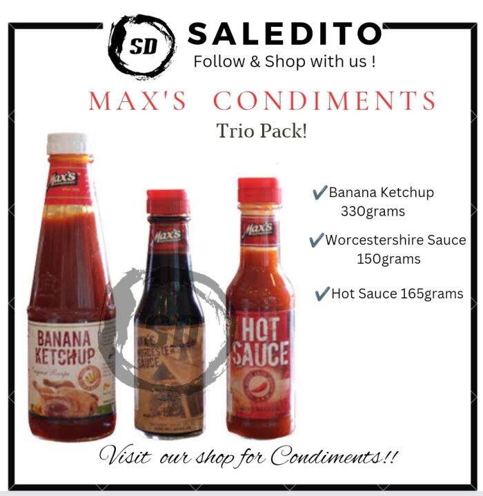 Max's Condiments Trio 1 set/Worcestershire sauce, Banana Ketchup, Hot