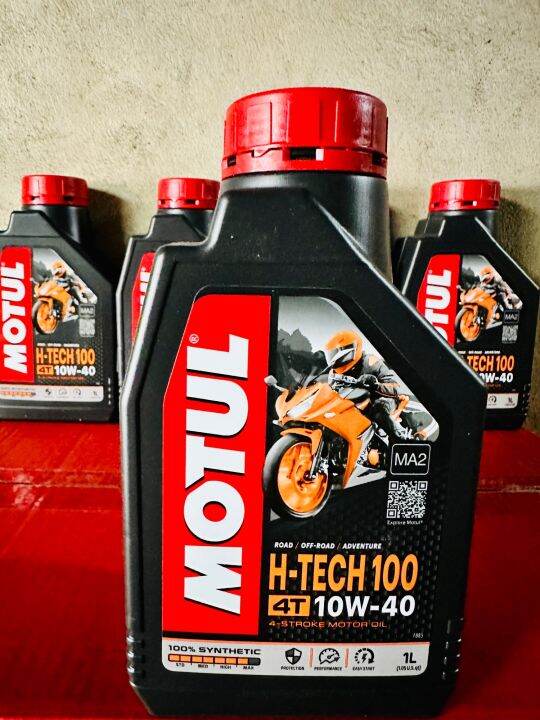 น้ำมันเครื่อง Motul โมตุล สังเคราะห์100 รุ่น H Tech 100 4t 10w40 ใส่รถได้ทุกรุ่น Th