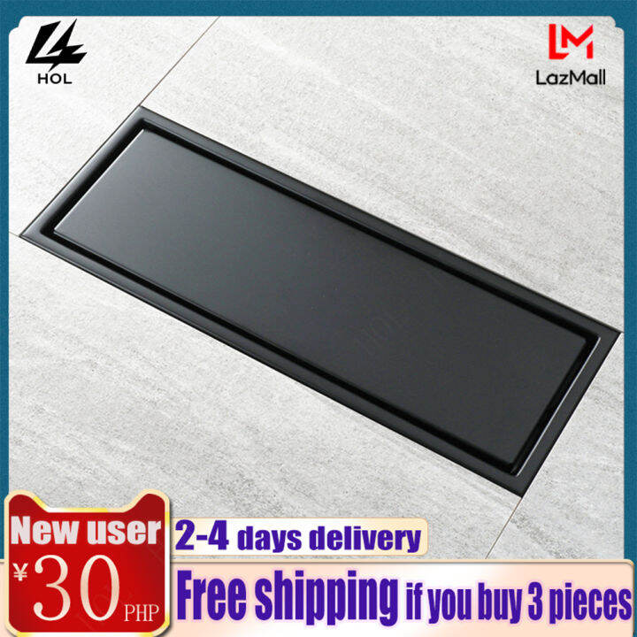 HOL 304 Stainless Steel Concealed Tile Insert Long Shower Floor Drain