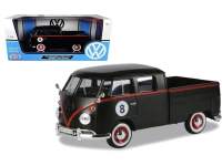 Volkswagen Type 2 (T1) Double Cab Pickup #8 Matt Black 1/24 Diecast Car Model...