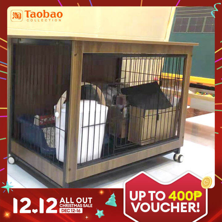 Dog Crate Wooden Pet Indoor Small and MediumSized Dogs with Toilet