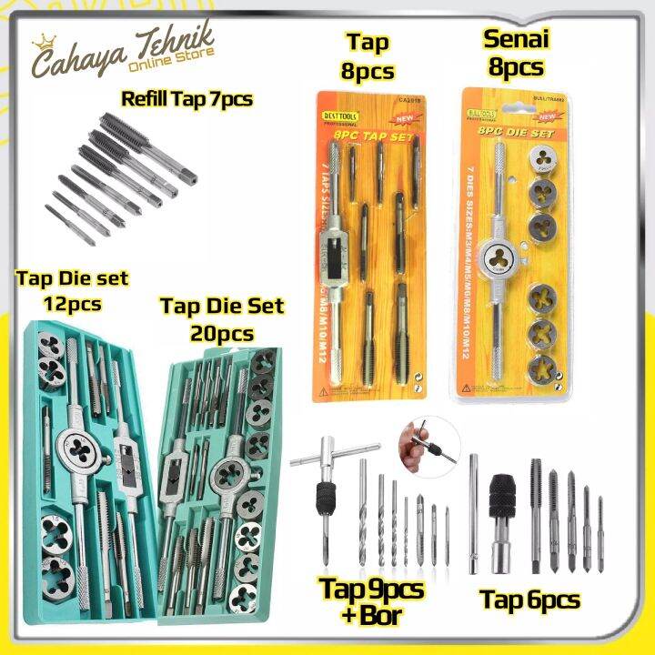 Alat Snai Senai Hand Tap Die Tapping Pembuat Ulir Drat Luar Baut Set ...