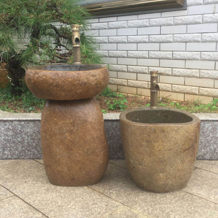 Courtyard Garden Cobblestone Wash Basin Sets Outdoor outside Creative ...