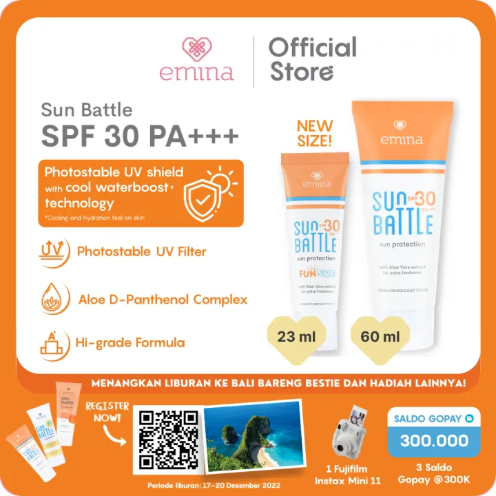 Emina Sun Battle SPF 45 PA+++ 30 mL Skincare Sunblock Pelindung dari