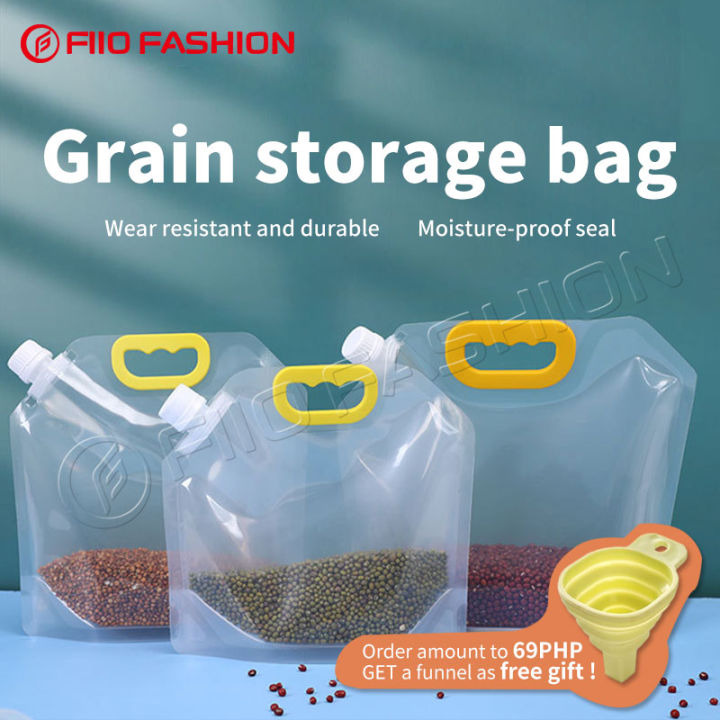 Stand up Food Storage Pouches Transparent Grain Storage Suction