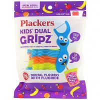 Plackers Kids Flossers - ไหมขัดฟันสำหรับเด็ก มีฟลูออไรด์ กลิ่นผลไม้ พร้อมด้ามจับ บรรจุ 75 ชิ้น ของแท้ จากอเมริกา ??