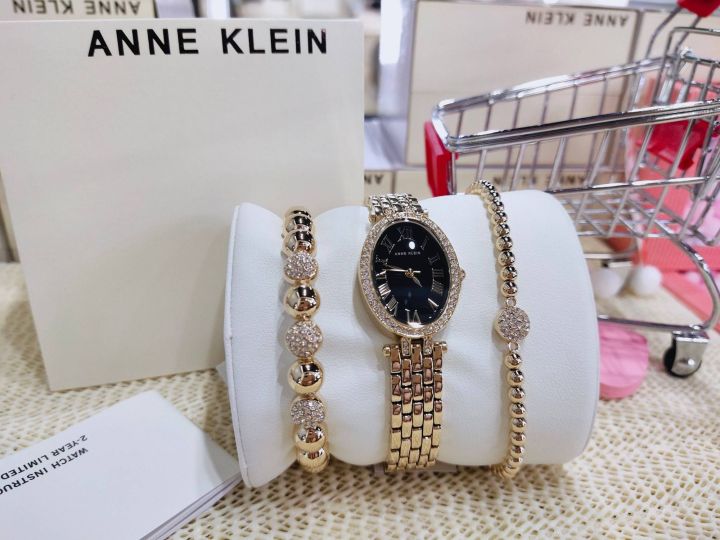 ประกันศูนย์ไทย-นาฬิกาข้อมือผู้หญิง-anne-klein-womens-quartz-metal-ak-3970gbst-ขนาด-22-mm-ระบบ