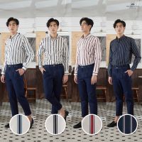 Shirtoria-Cotton ลายKorean  Stripe เสื้อเชิ้ตแขนยาว