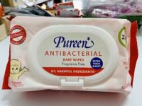 ทิชชู่เปียก Baby Wipes เพียวรีน Pureen แพ็ค 4 ห่อ สีแดง สูตรแอนตี้แบคทีเรีย Anti Bacterial