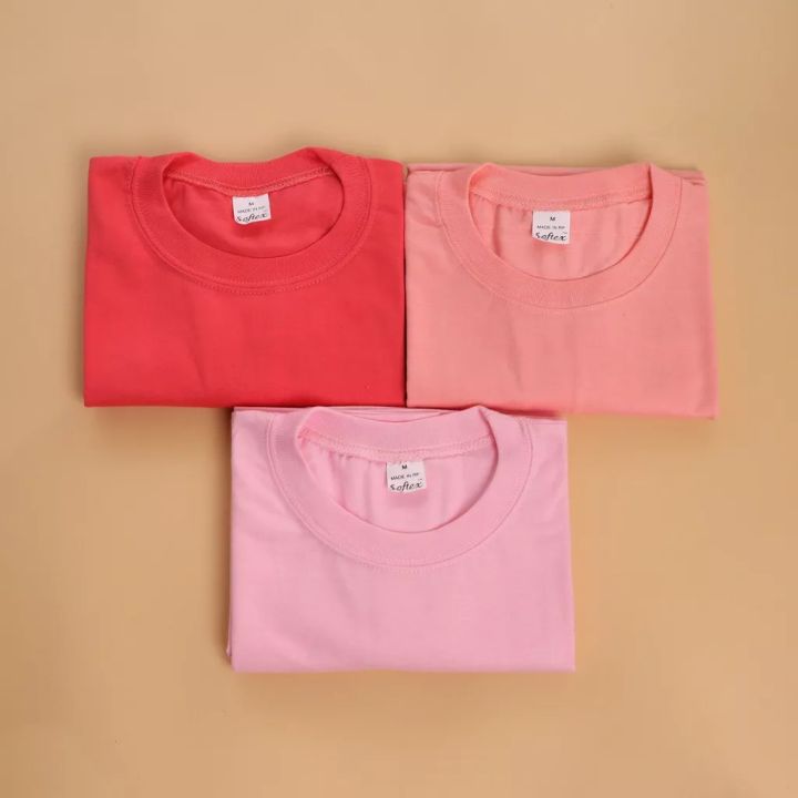 Softex Roundneck Unisex Plain T Shirt Muroise Peach And Pink Lazada Ph