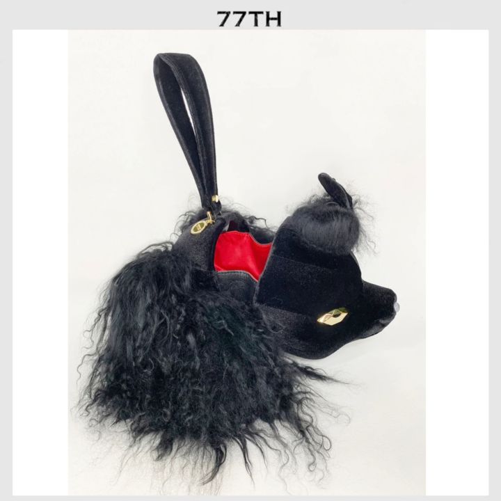 77th-black-poodle-shape-hand-bag