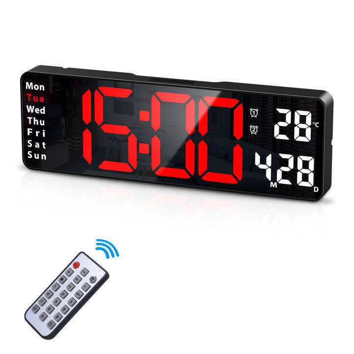 Brifit 13inch Digital Clock, Digital Wall Clock for Living Room Decor