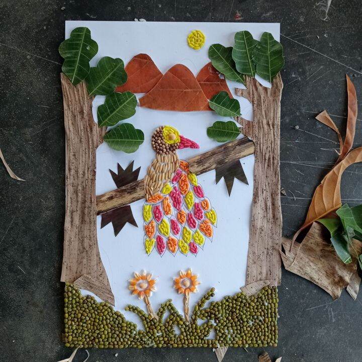 kolase daun kolase biji kerajinan kolase bahan alam | Lazada Indonesia