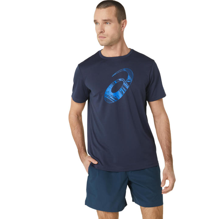 asics-asics-spiral-graphic-ss-tee-men-training-เสื้อ-ผู้ชาย-เสื้อ-เสื้อคอกลม-ของแท้-midnight