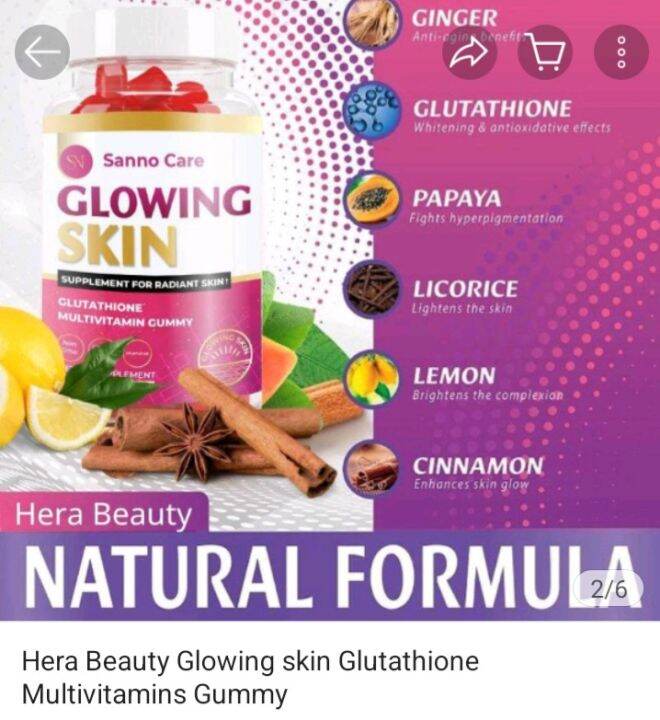 Hera Beauty Glowing skin Glutathione Multivitamins Gummy Lazada PH