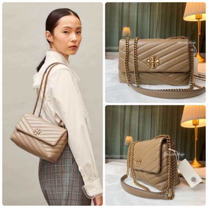 แท้💯 🚩Tory Burch Kira Chevron Small Leather Crossbody Lazada.co.th