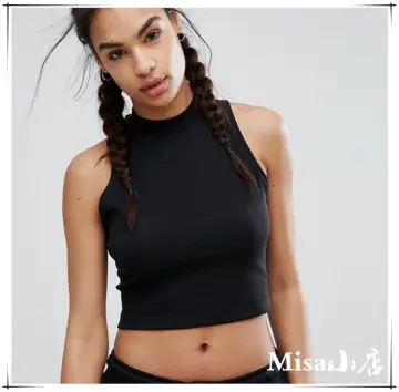 White turtleneck hot sale crop top