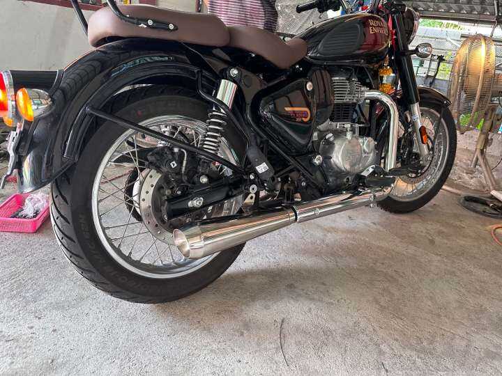 ท่อไอเสีย-ช็อคเวฟ-ตรงรุ่น-royal-enfield-classic-350-ใส่ได้ไม่ต้องแปลง-ใส้เกลียว-เสียงเพราะ-สำนัก-tt