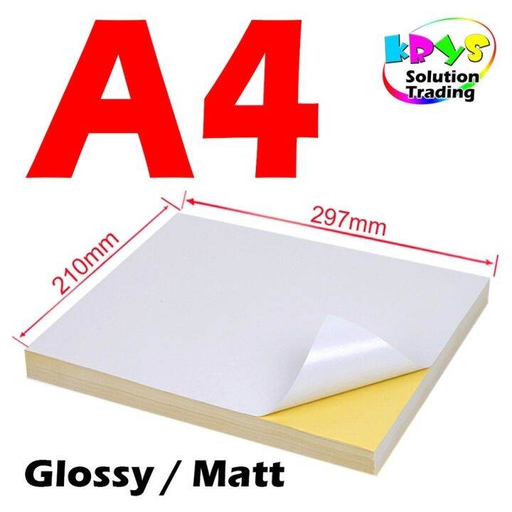 A4 / A3 Sticker Paper (Glossy / Matte) Printing Label Laser / Inkjet Printer Lazada
