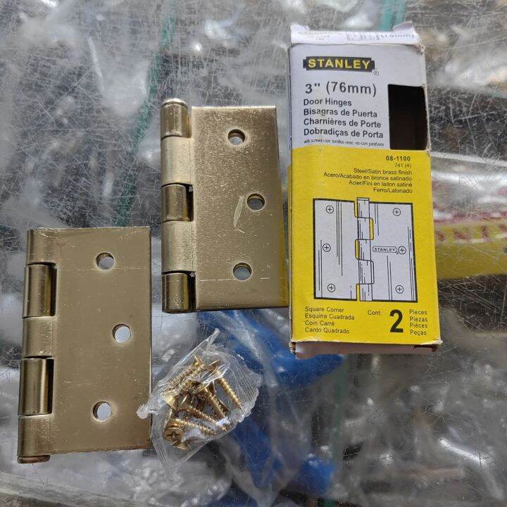 Stanley 2 pcs Soft Close Hinges 3x3 4x4"" Door Hinges with screw