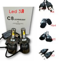 ไฟ C8 LED 36W 5500LM ขาว-ฟ้า-ไอซ์บลู 3 สเตป