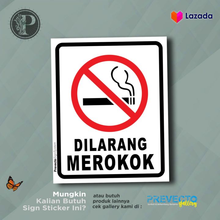 Sticker Sign Dilarang Merokok Lazada Indonesia