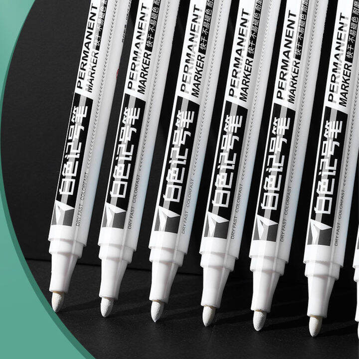 Free Shipping】Permanent Oily White Markers Pens Waterproof Tire