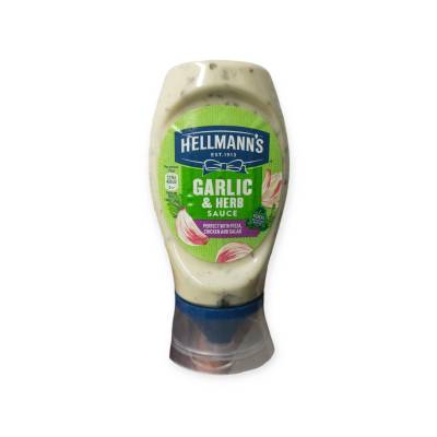 Hellmanns Carlie&Hreb Sauce ซอสมายองเนสผสมกระเทียมและสมุนไพร 260g.